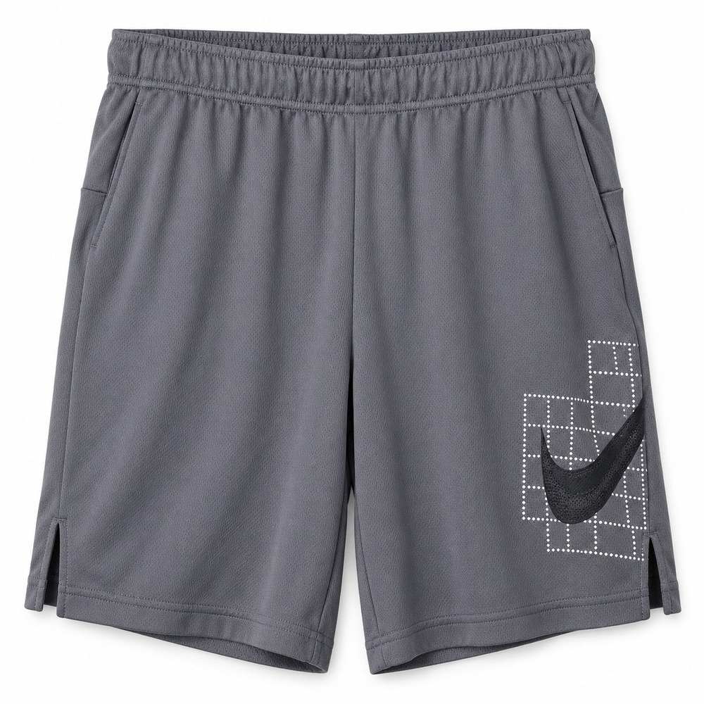 Nike Dri-FIT Training Shorts Mens Medium Grey Excellent Mesh Athletic Graphic